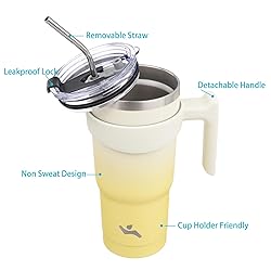 Konokyo 20 oz Tumbler with Handle and 2 Straw 2
