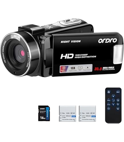 Amazon.com : ORDRO Video Camera Camcorder, 1080P 30FPS IR Night