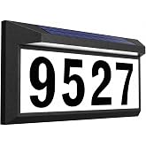 Solar Address Sign, Lighted House Numbers for Outside, Illuminated Plaque | Bright Solar Address Sign with Easy-to-Read House Numbers, Auto Night Lighting &amp; DIY Address Setup