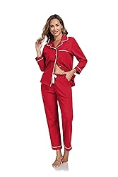 COLORFULLEAF Women's 100% Cotton Long Sleeve Pajama