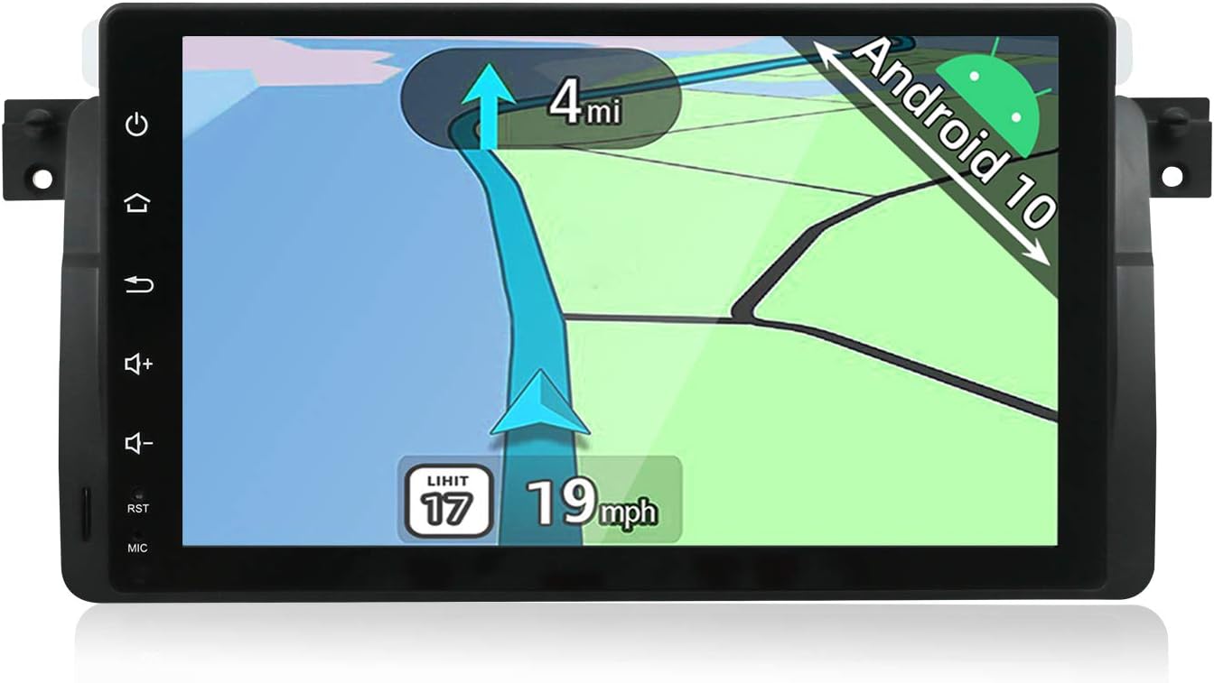 YUNTX Android 8.1 Single Din Car Stereo Fit for BMW E46 / M3 / 3 series (1998-2005) Head Unit with FREE Rear Camera&Canbus 2GB/32GB Support GPS/DAB+/WIFI/Bluetooth/USB/SD with 9” Touch Screen