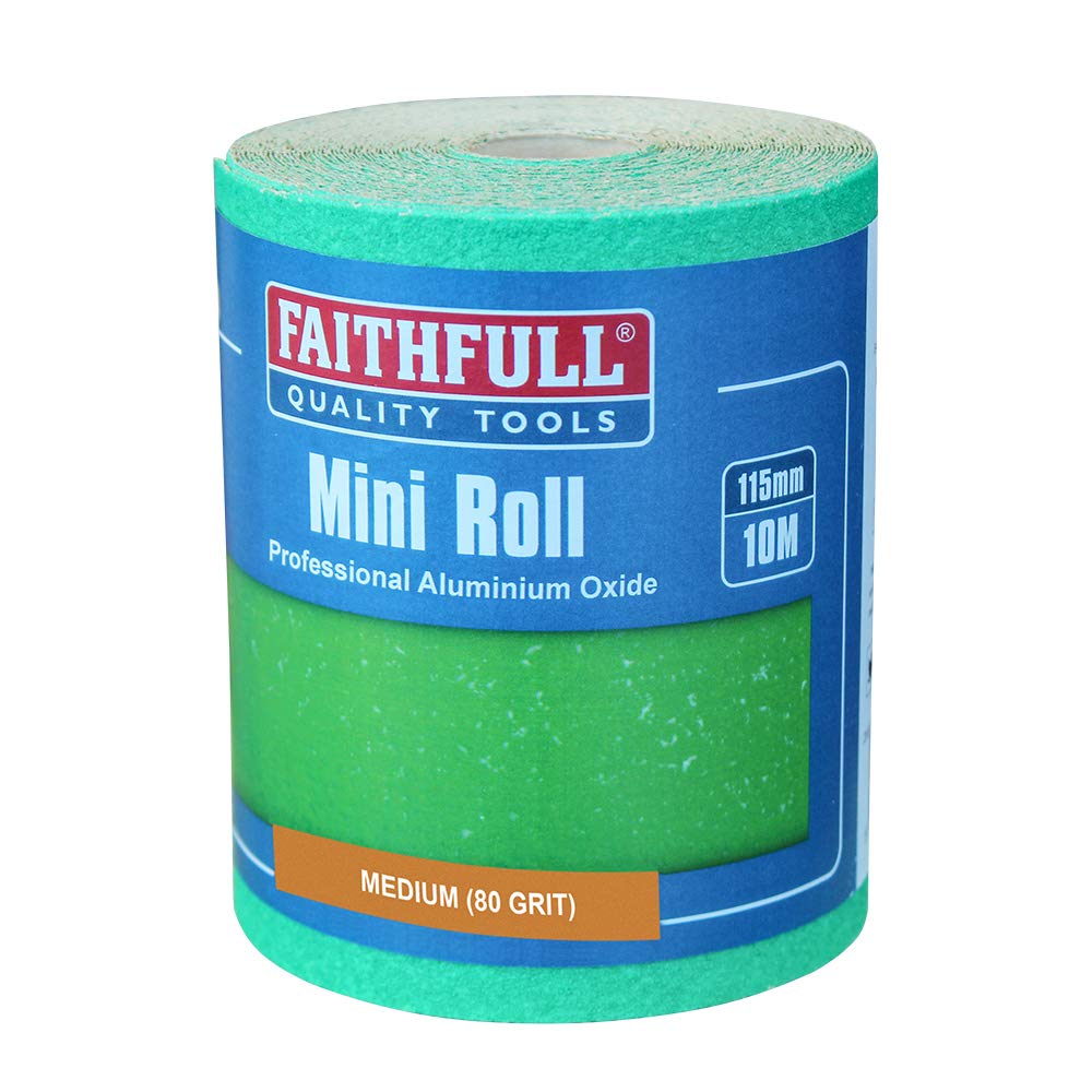 Faithfull FAIAR1080G 10M MEDIUM Sandpaper (80 grit) Aluminium Oxide Roll - Green