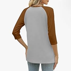 Womens 3/4 Sleeve Tops and Blouses Plus Size
