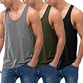 COOFANDY Men's 3 Pack Tank Tops Cotton Performance Sleeveless Casual Classic T Shirts