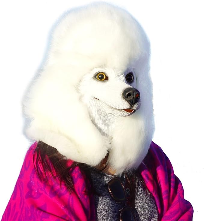 Dog Mask Poodle Head Face Costume