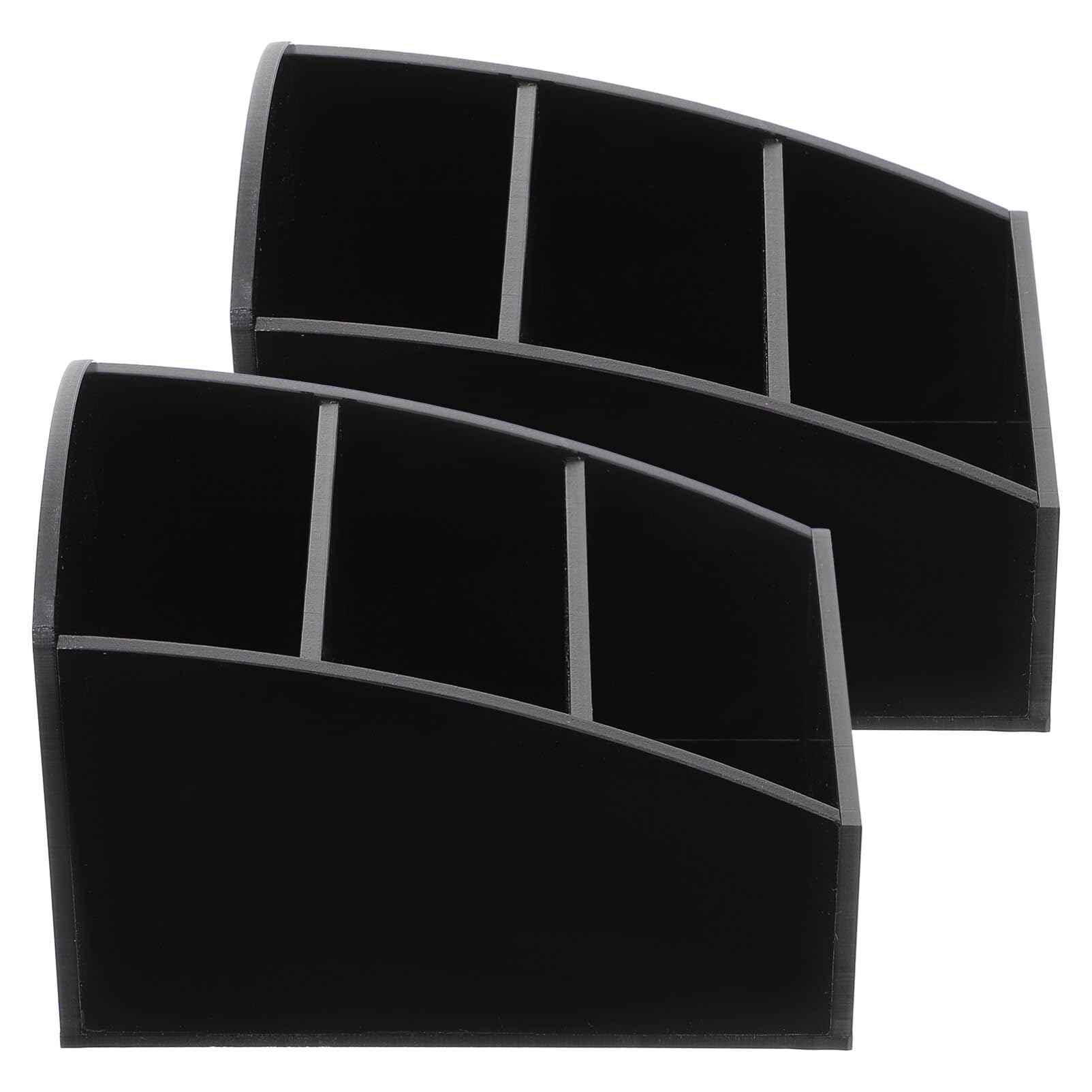 Operitacx 2pcs Small Tea Storage Box, Made of Acrylic with 3 Compartments, Hotel Tea Bag Box, Desktop Sugar Bag Holder for Tea Bags,Sugar, Coffee (Black-2pcs)