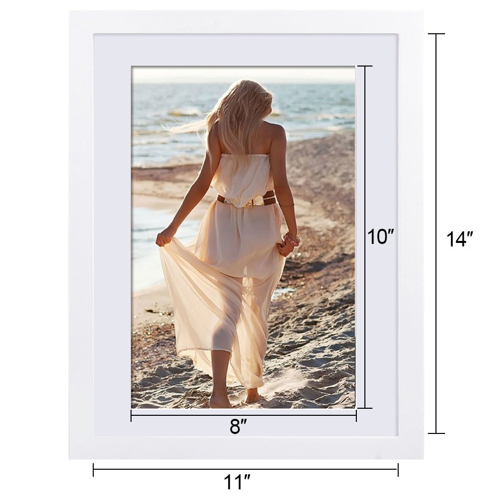 Picture Frame 11x14, Alotpower Wall Hanging Picture Frame Made to Display 8x10 with Mat
