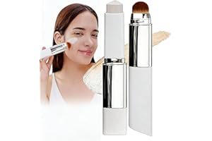 Color Changing Foundation Stick, Korean 2 in 1 Coverage Cream Stick, Medium to Full Coverage Dewy Finish Base Makeup, with De