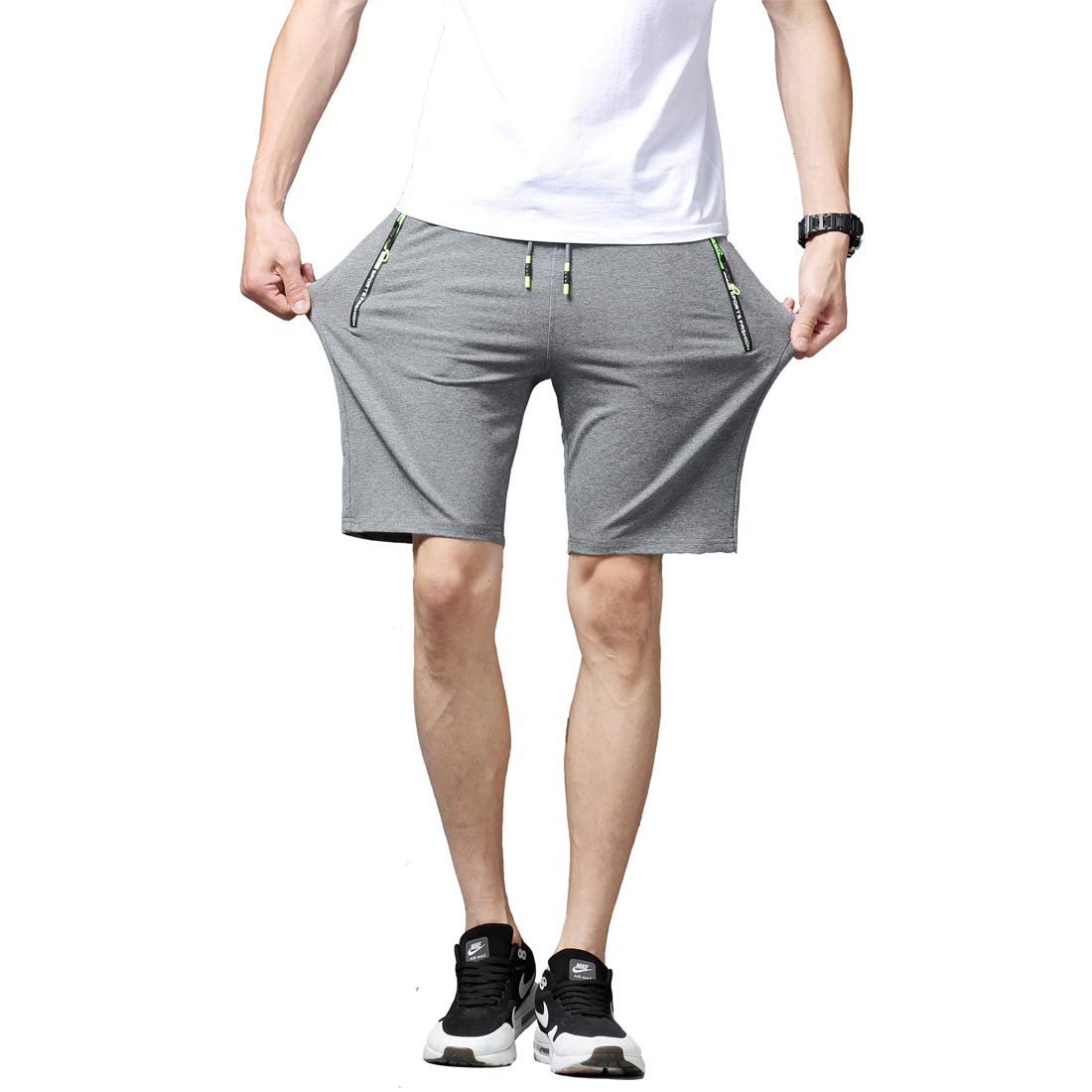 Tansozer Kurze Hosen Herren Shorts Sport Sommer Jogginghose Herren Kurz Shorts Baumwolle Gym Sweat Shorts Jogging Fitness Hose Grey S 2