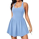 Ewedoos Tennis Dresses for Women with Shorts Underneath Easy Peezy Athletic Dress Workout Square Neck Golf Active Dress