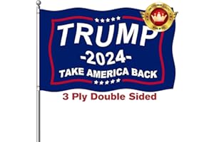 AMAZING FLAG KINGDOM Trump 2024 Flag 3x5FT Outdoor Made in USA Double Sided 3 Ply Take America Back Heavy Duty President Trump Flags 2024 for Outside with 2 Brass Grommets Fade Resistant for Indoor Outdoor Decorations
