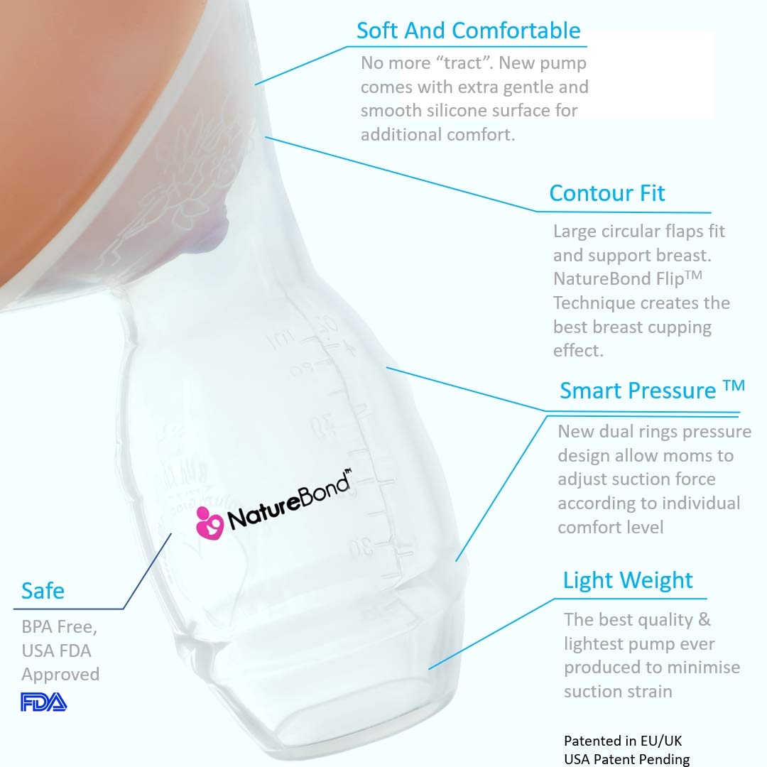 NatureBond Silicone Breastfeeding Manual Breast Pump Milk Saver Suction
