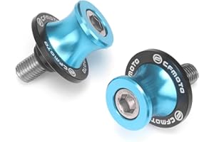 GZDLMOTO 10MM 675SS Swing Arm Spools Sliders Stand Pool Screws Fit For CFMOTO 675SS Stand Frame Slider Crash Bar Accessories,CNC T6061 Aluminum (Light Blue)