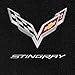 Fits C7 Corvette Stingray Floor Mats- Flags with Stingray Script: Black