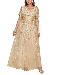 Plus Size Gold Dress Champagne Mother of Bride