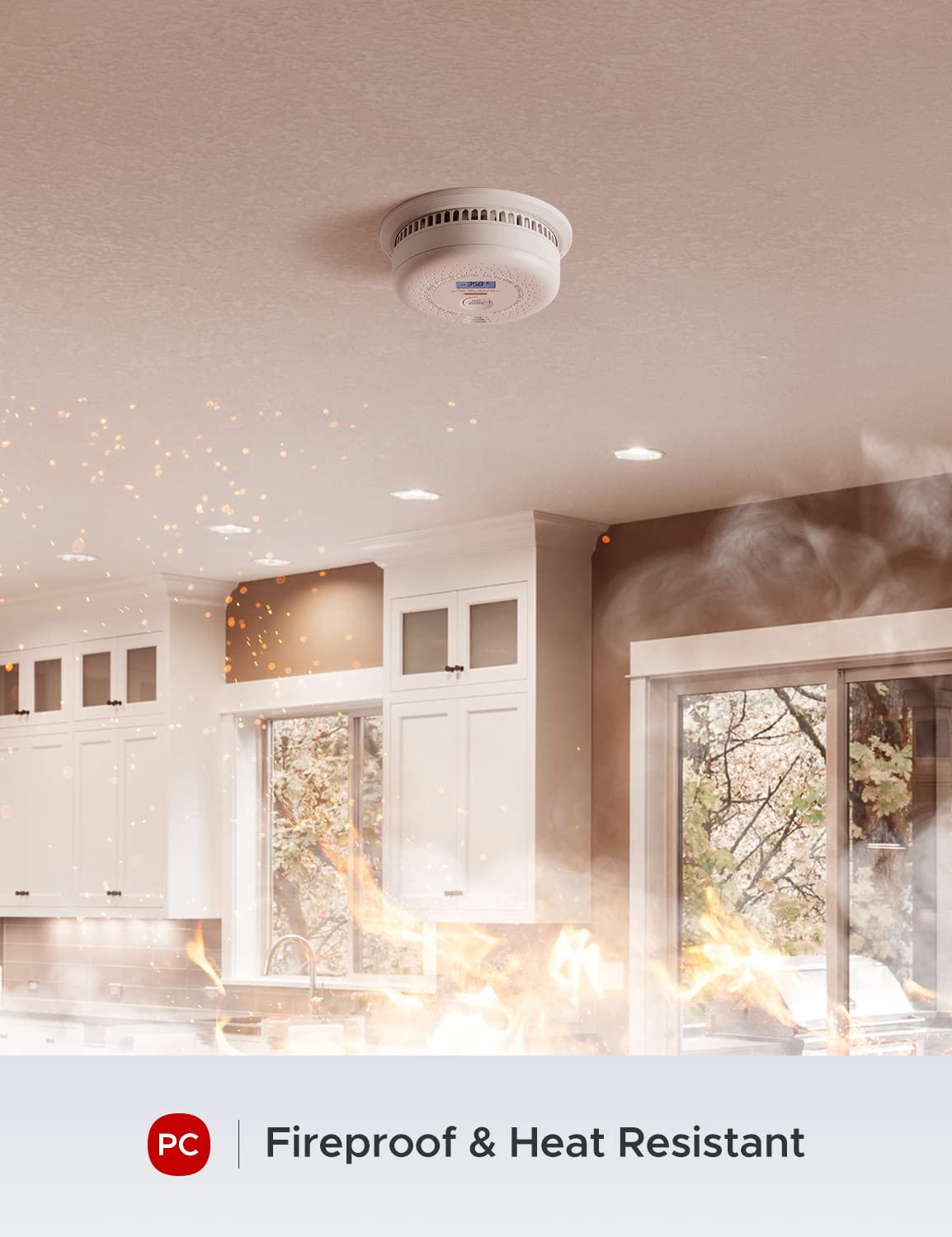 X-Sense SC01 10 Year Battery (Not Hardwired) Smoke and Carbon Monoxide Detector with Display, Dual Sensor Smoke CO Alarm Complies with UL 217 & UL 2034 Standards, Auto-Check, 5-Pack