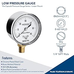 SENCTRL 0-60 Inches of Water Column Gauge, Low