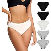 BATTEWA Womens Leak Proof Underwear Light Incontinence Bikini Panties Reusable Odor Control Protective Briefs for Ladies Teens 40ml (Multicolor, L, 5 Pack)