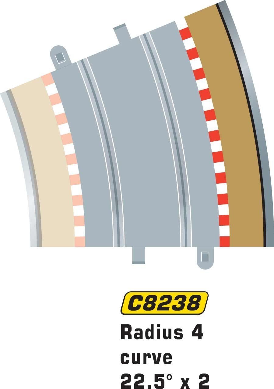 Scalextric C8238 1:32 Scale Radius 4 Outer Border/Barrier 22.5o Sport Building and Sport Track Accessory