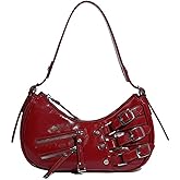 HOKMAH Shoulder Purse for Women, Leather Women's Handbag Y2k Aesthetic Coquette Shoulder Bag Hobo Punk Trendy Ladies Purse