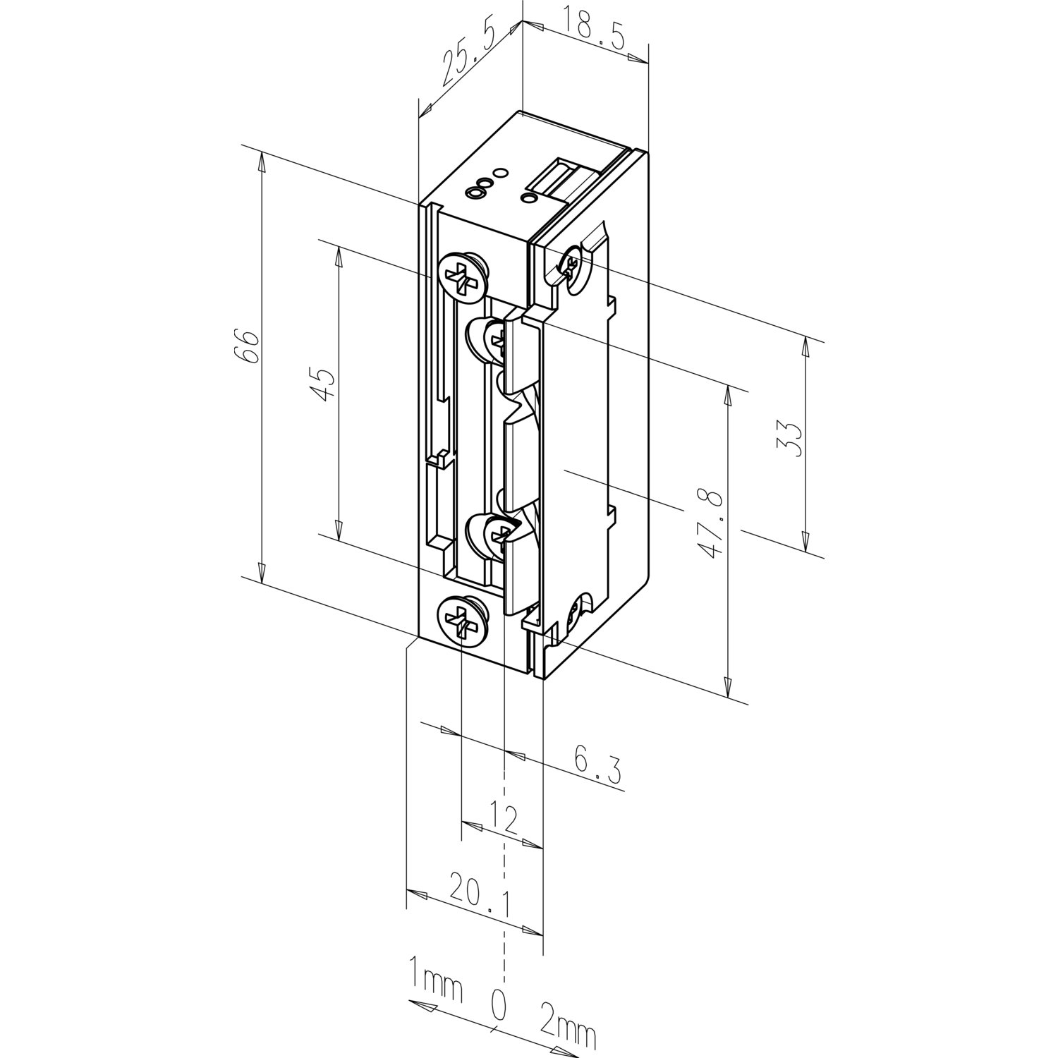 Assa Abloy 118EY13 - A71 Door Opener PROFIX2 without Lock Strike Plate, Silver