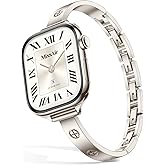 Missair Slim Bands Compatible with Apple Watch 38mm 40mm 41mm 42mm 44mm 45mm 46mm 49mm for Women, Thin Bracelet Dressy Designer Stainless Steel Metal Strap for iWatch Series 11 10 9 8 7 6 5 4 SE Ultra