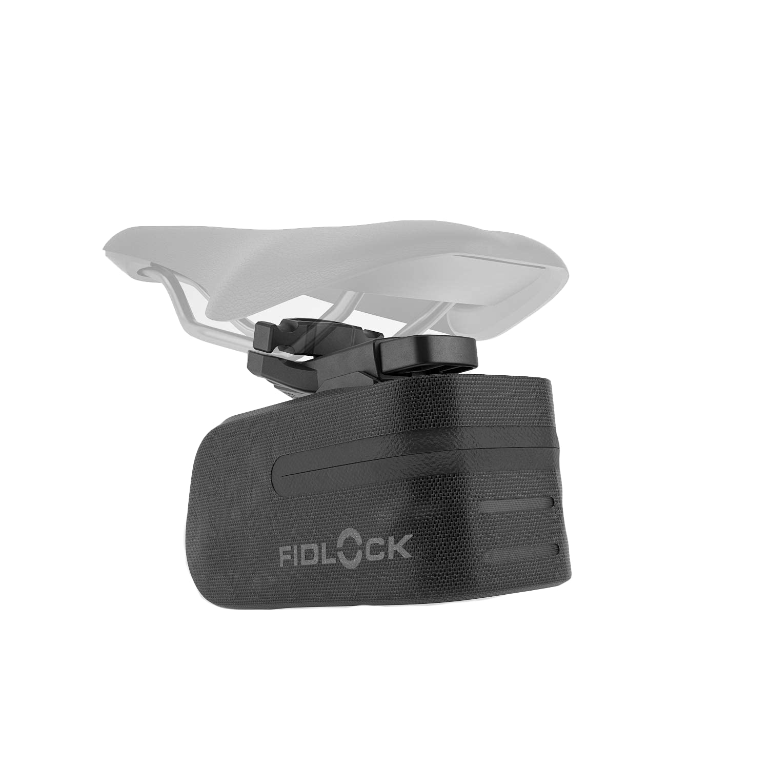 Fidlock Unisex - Adult Bag 600 + Saddle Base Saddle Bag with Bracket, Black, 600 ml