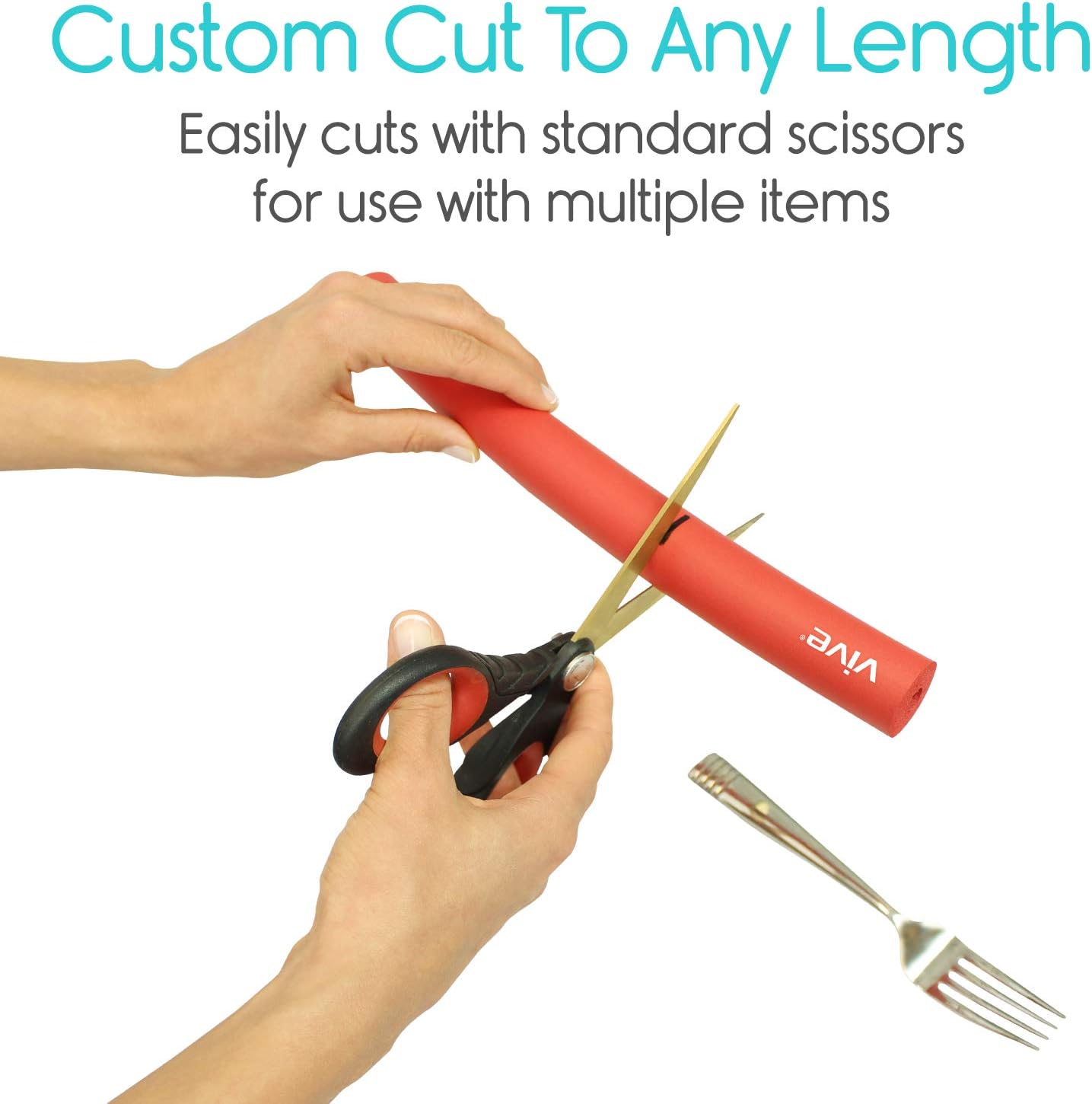 Vive Foam Tubing (9 Pack) - Utensil Padding Grips - Spoon, Fork Round Hollow Medical Closed Cell Tube - Cut to Length - Provides Wider, Larger Grip Pipe Tool for Dexterity, Disabled, Elderly: Health & Personal Care