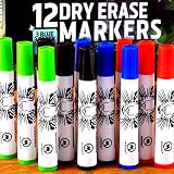 Excellent Dry Erase Markers for Whiteboard. Great Set, Gift for Kids, Adults! Perfect in Classroom and Office. Amazing Big Pack of 4 Bright Colors. Fine Thin Tip, Washable from Board, Ultra Color