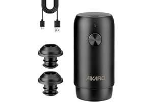 AIKARO - Electric Wine Saver Vacuum Pump with 2 Bottle Stoppers Automatic Wine Preserver, Rechargeable