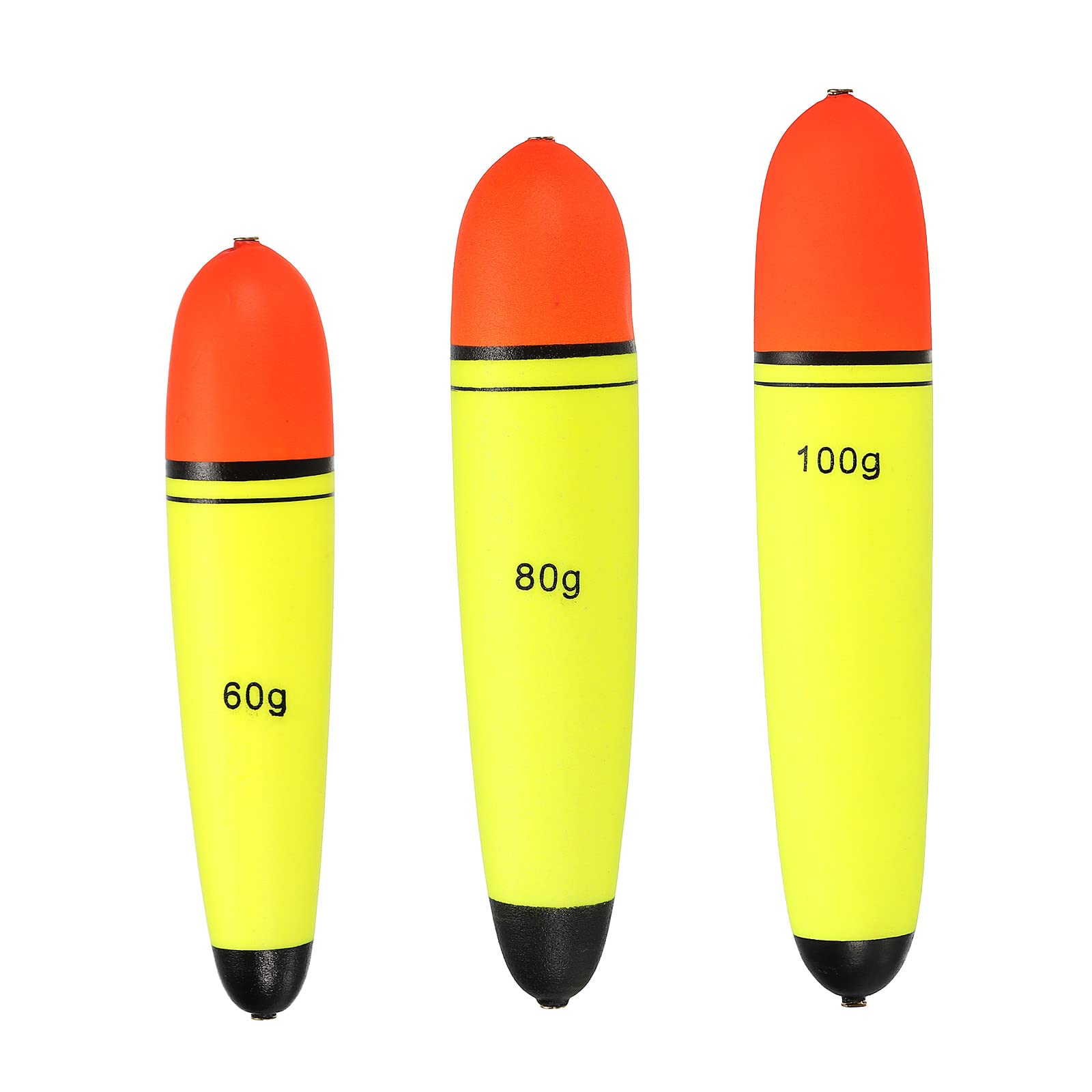 PATIKIL 2.1oz 2.8oz 3.5oz Fishing Slip Bobbers, 3 Pack EVA Fishing Float for Sea Fishing Freshwater, Yellow