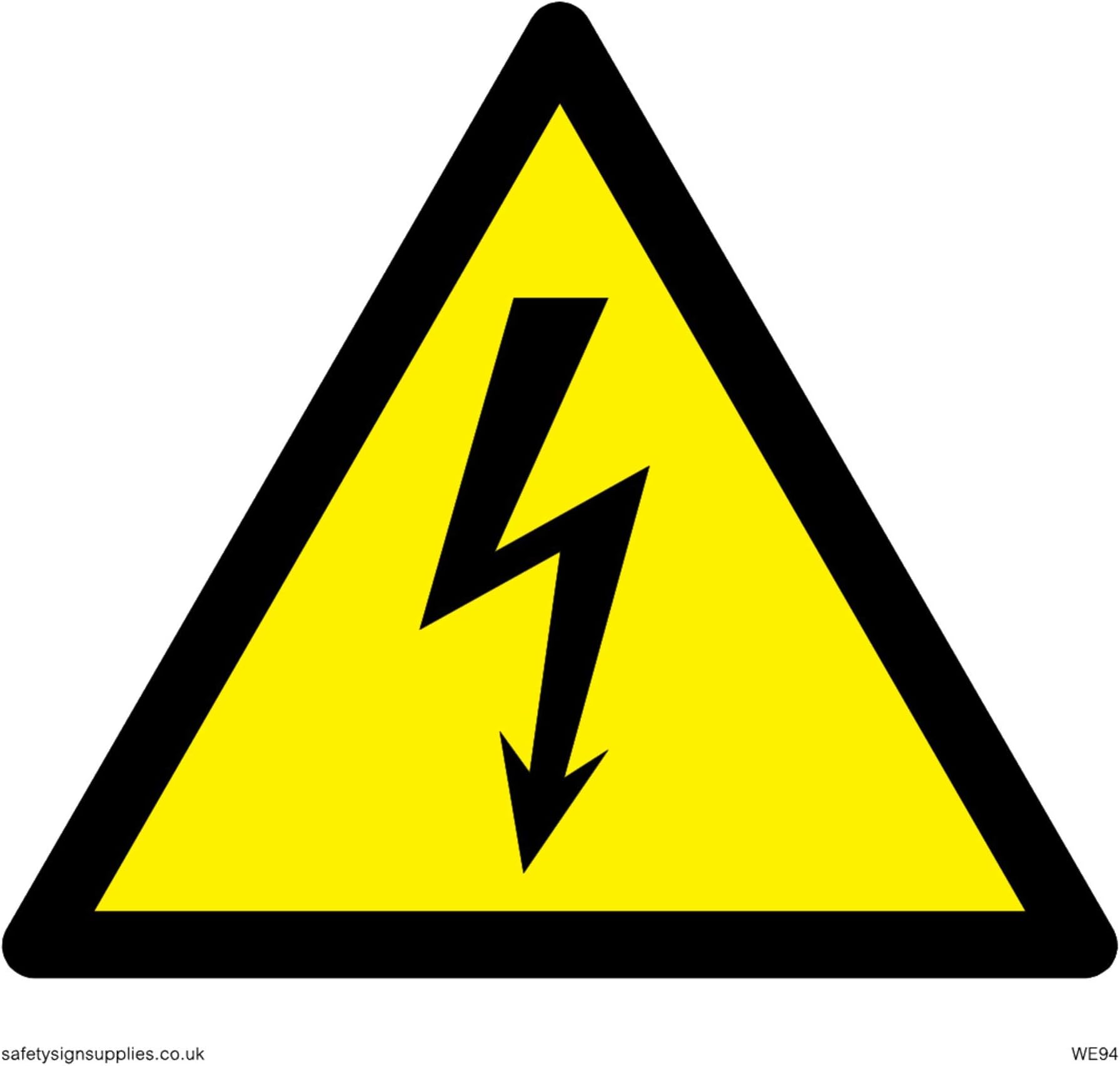 Viking Signs WE94-S10-V Electrical Warning Symbol Sign, Vinyl, 100 mm H x 100 mm W