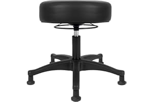 TAKE UR SEAT®15" Table Height Adjustable Round Seat Stool Heavy Duty Built and Shipped Within 24 Hours, Spa, Medical, Lab, Black (Glide)