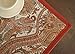 Maison d' Hermine Placemats Set of 4 100% Cotton Washable Cloth Place Mats, Reusable Table Mats for Kitchen Dining Decoration, Party, Wedding, Restaurant (Kashmir Paisley, 13