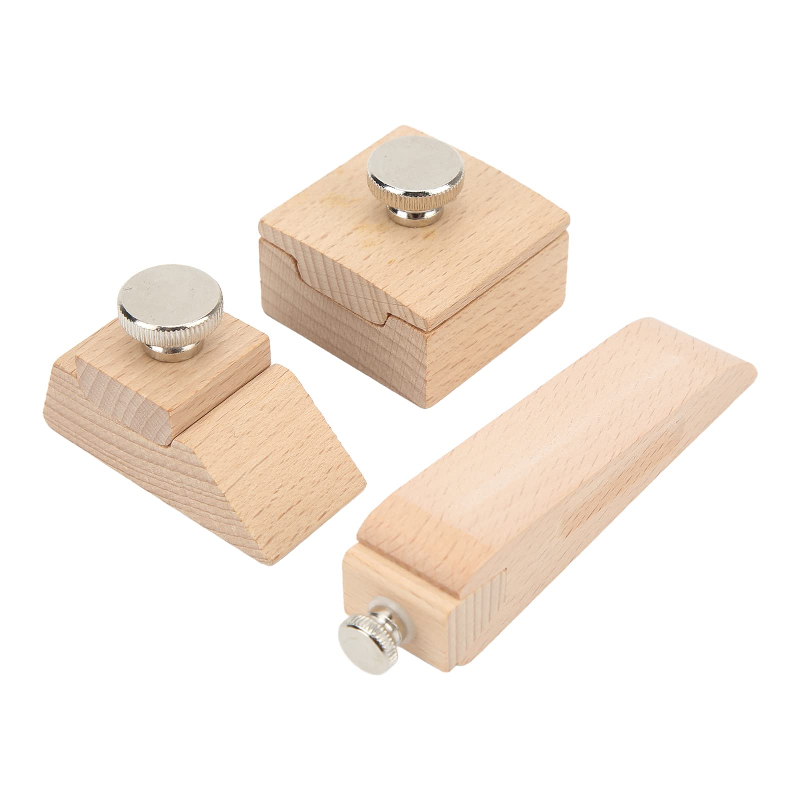 Pssopp 3Pcs Beech Wood Sanding Blocks for Leather & Wood, 80 Grit Aluminium Oxide, Sandpaper Included