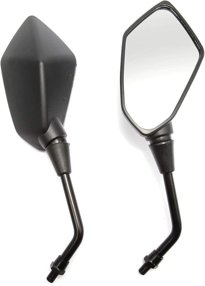 SurePromise 10mm Pair Black Motorcycle Motorbike Scooter Mirrors