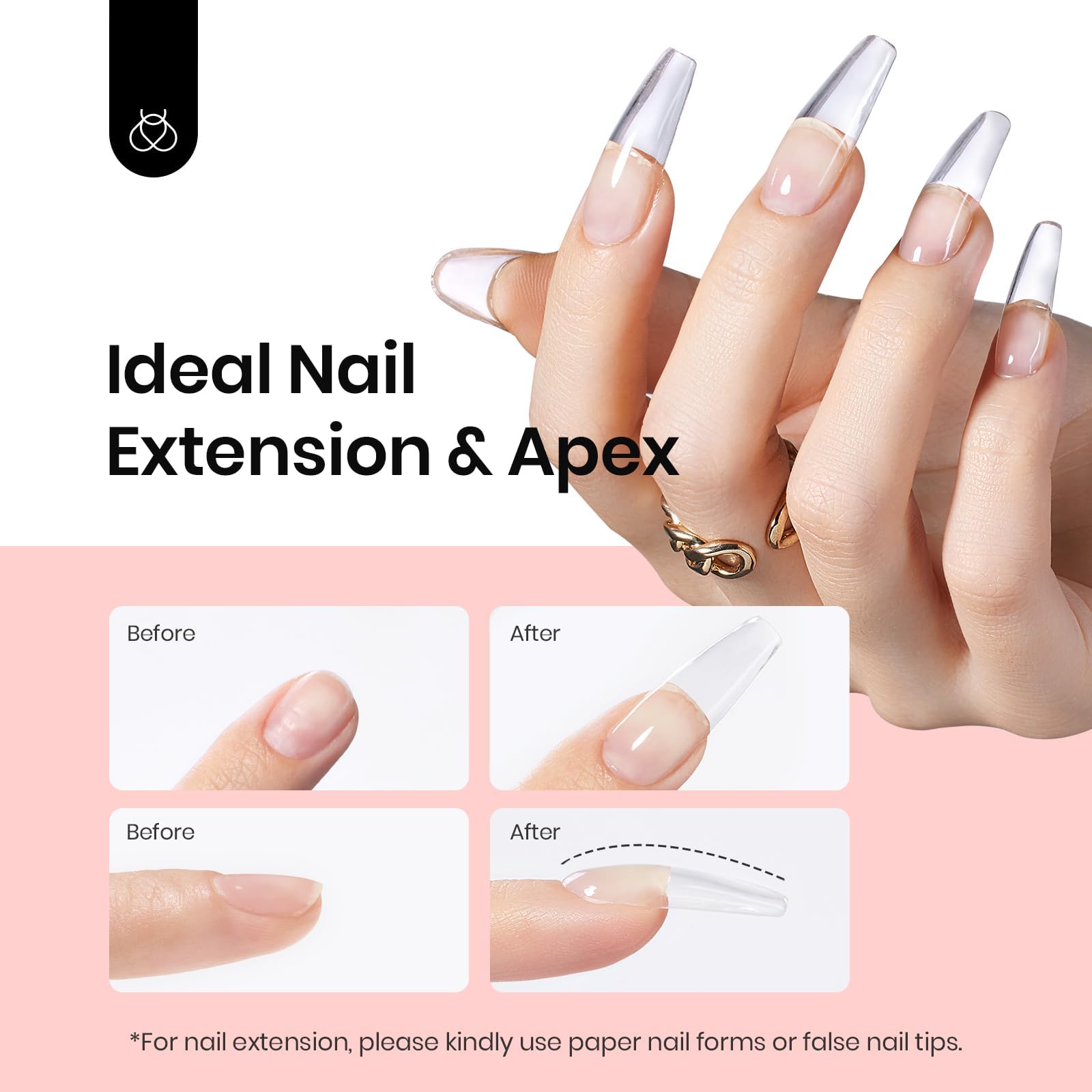 Beetles Builder Gel for Nails-10 in 1 30g *3 Colors Builder Gel Nail Kit Nail Extension Clear Nude Pink Hard Gel Sculpted Gel with Base Top Coat Nail Forms Nail Pen Nail Art Manicurist Gift for Women - Image 4