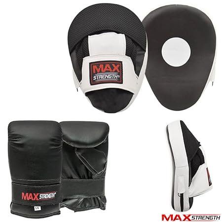 MAXSTRENGTH Young Kinder Fokus Pads & Boxhandschuhe Set Haken Und Jab Martial Arts Thai Kick Boxsack Training Pad Junior