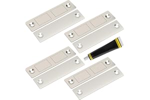 Cabinet Magnets Stick On Jiayi 4 Pack 30 LB Ultra Thin Invisible Magnetic Door Catch No Drill, Dual Magnet Door Closer Latch, Heavy Duty Strong Door Drawer Magnet for Kitchen Wardrobe Closet Closure