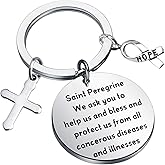FEELMEM Patron Saint of Cancer Saint Peregrine Cancer Prayer Keychain Illnesses Cancer Survivor Gift Cancer Hope Gift