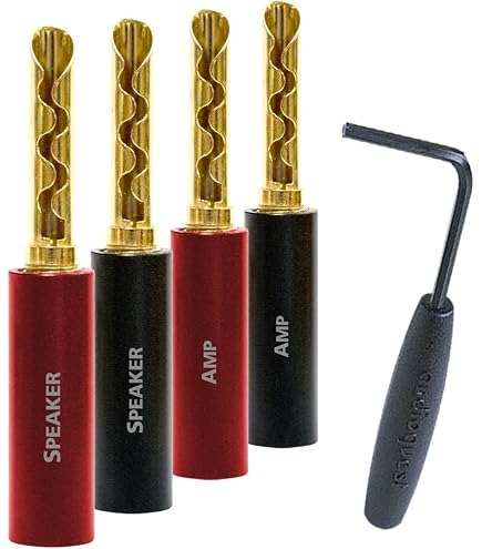 8 Conectores Banana Monosaudio De 5mm Con Doble Tornillo, Chapados En Rodio, Carcasa De Fibra De Carbono Para Altavoces Hi-Fi