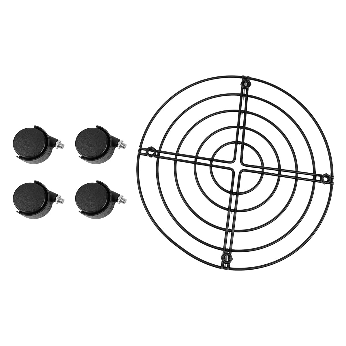 Ieron Plant Caddy with Wheels,27cm Round Metal Potted Trolley,Heavy Duty Movable Metal Plant Dolly for Indoor Outdoor Home Garden Tools