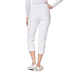 Angels Forever Young Women's Curvy Crop Jeans, White