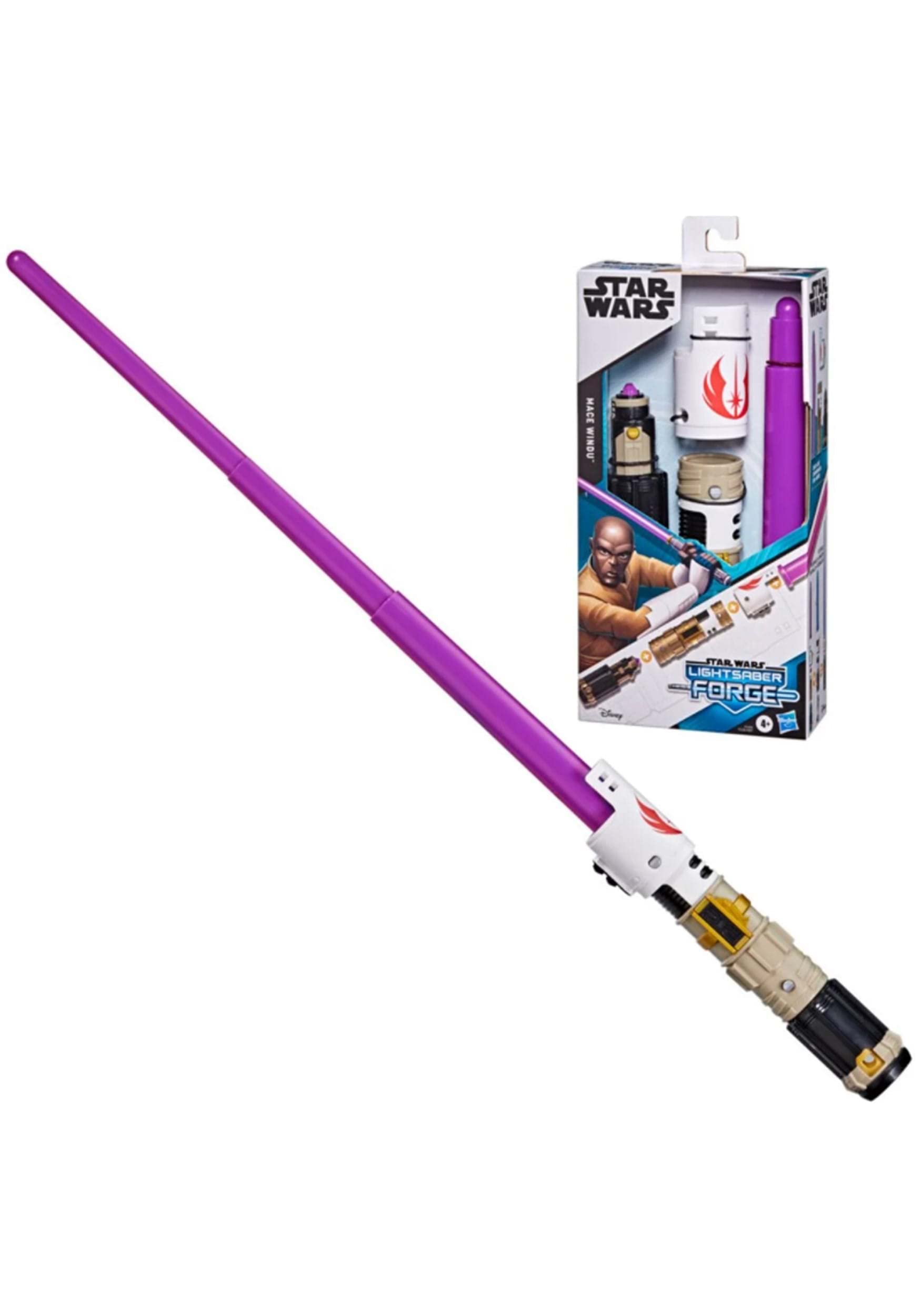 Star Wars Lightsaber Forge Mace Windu Extendable Purple Lightsaber Customizable Roleplay Toy, Ages 4 and Up