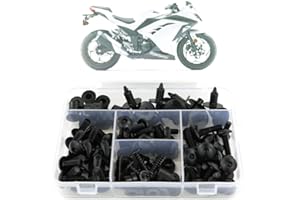 Xitomer Full Sets Fairing Bolts Kits, Fit for Ninja300 EX300 Ninja250 2013 2014 2015 2016 2017 2018 2019, Mounting Kits Washers/Nuts/Fastenings/Clips/Grommets (Matte Black)