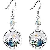 AOBOCO Christmas Gifts Mustard Seed Earrings for Women Sterling Silver Mountain Cross Earrings Dangle Christian Religion Jewelry Mothers Day Birthday for Mom Wife Friends