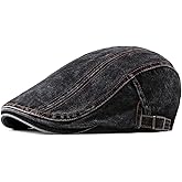 Quanhaigou Men's Cotton Flat Ivy Gatsby Newsboy Driving Hat Adjustable Irish Cabbie Ivy Driving Hunting Cap