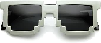 Retro Novelty Nerd Geek Gamer Colorful 2-Tone Pixel Glasses