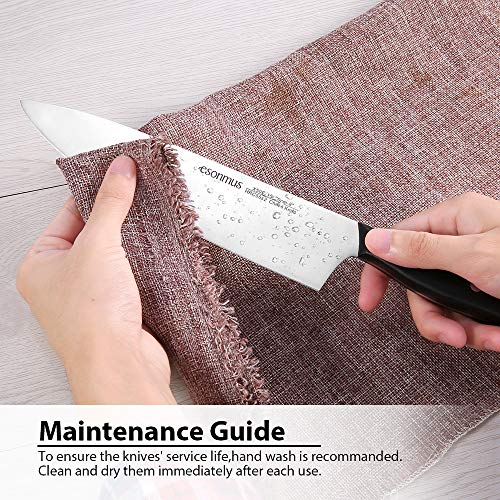 esonmus Kitchen Knife Set, 15piece Knife Set with Wooden Block