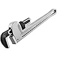 MAXPOWER 14-Inch Pipe Wrench, 40% Lighter Aluminum Plumbing Wrench, Heavy Duty Straight Pipe Wrenches Jaw Max Capacity 2 inch